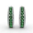 FANA Channel Set Emerald Fashion Hoops ER1348E For Discount