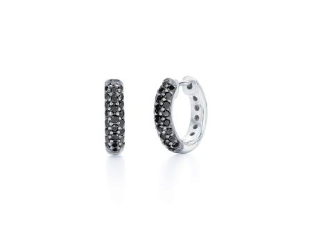 KWIAT Moonlight Collection Pave Black Diamond Huggie Earring E-2453-0-DIA-18KW For Sale