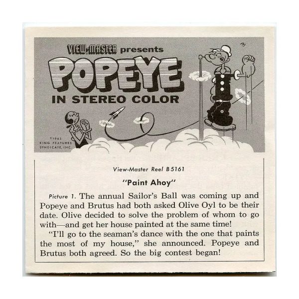 Popeye - ViewMaster 3 Reel Packet - vintage - Vintage  - (ECO-B516-S5) Online Sale