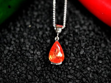 3.01CT Orange Sapphire Custom Pendant Online Hot Sale