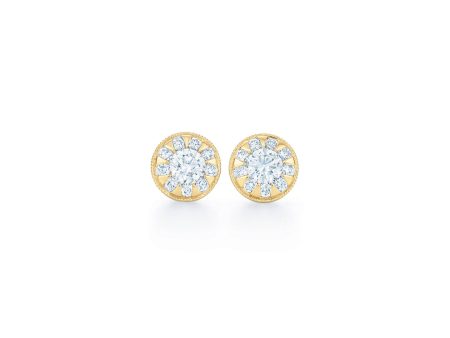 KWIAT Sunburst Round Diamond Stud Earrings E-2181-20-DIA-18KY Online Sale