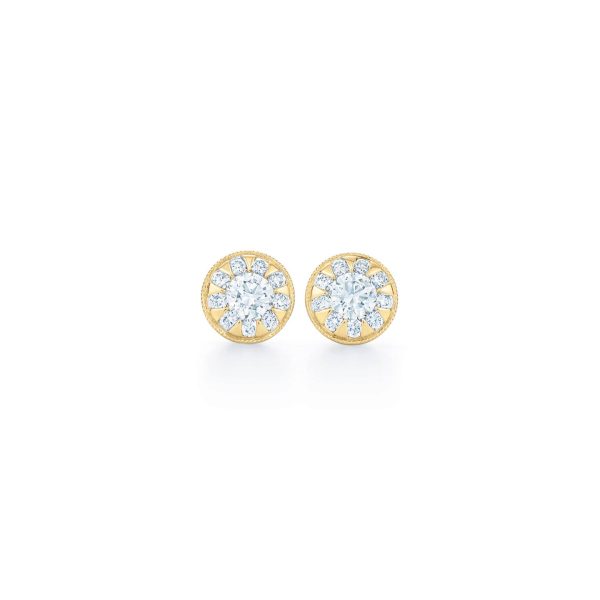 KWIAT Sunburst Round Diamond Stud Earrings E-2181-20-DIA-18KY Online Sale