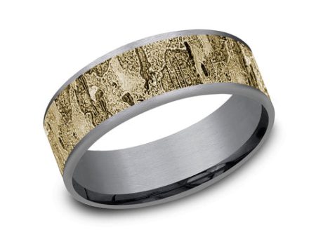 Benchmark 14k Yellow Gold and Tantalum 7.5mm Band CFT9775633GTA14KY10 Cheap