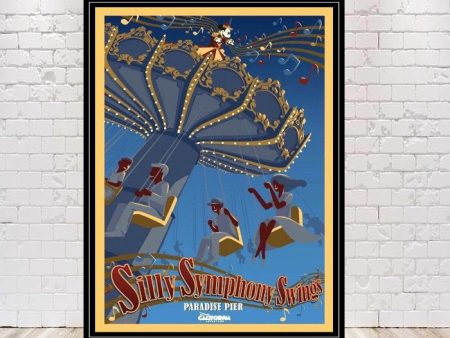 Silly Symphony Swings Poster Vintage Disney Poster California Adventure Poster Sizes 8x10, 11x14, 13x19 Disneyland Poster Hot on Sale