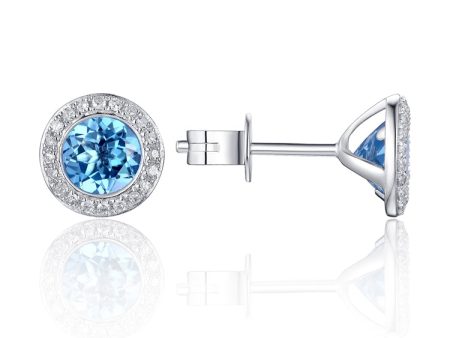 Luvente BLUE TOPAZ 14K GOLD EARRINGS E01482-BT Online