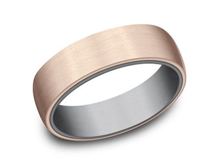 Benchmark 14k Rose Gold and Tantalum 6.5mm Band RIRCF996561GTA14KR10 Supply