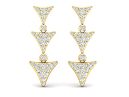 Vlora Miraval 14k Yellow Gold and Diamond Geometric Dangle Earring VER60444 Supply