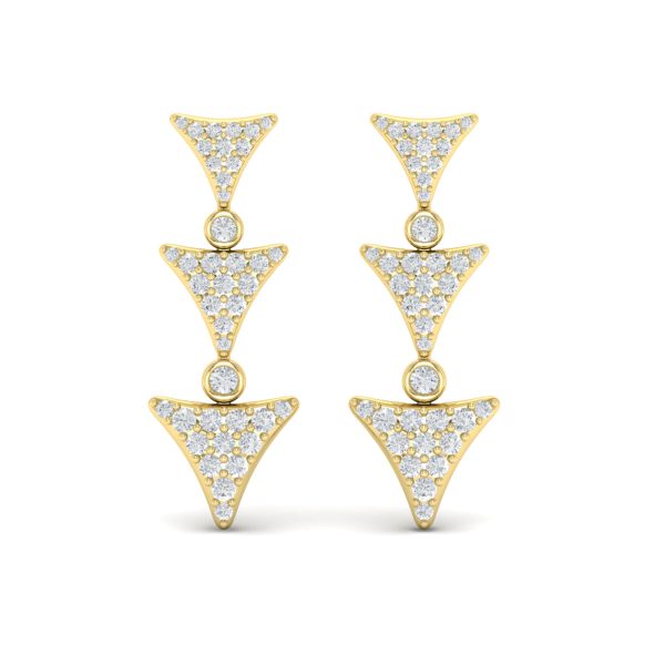 Vlora Miraval 14k Yellow Gold and Diamond Geometric Dangle Earring VER60444 Supply