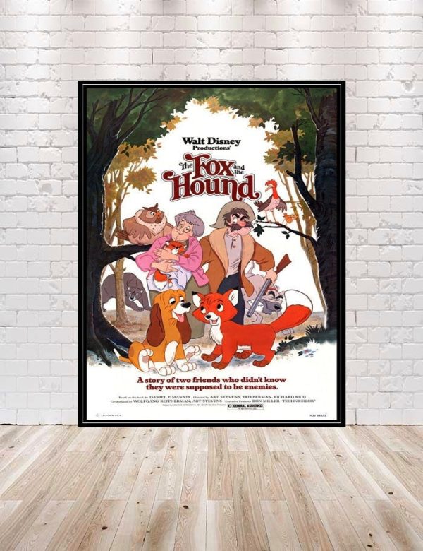 The Fox and the Hound Poster Disney Movie Poster Classic Disney World Posters Vintage Disneyland Poster Attraction Poster Wall Art Nursery For Discount