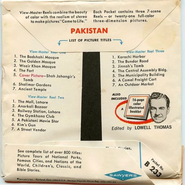 Pakistan - Vintage - View-Master -  3 Reel Packet - 1960s views (PKT-B233-S6cs) Online Hot Sale