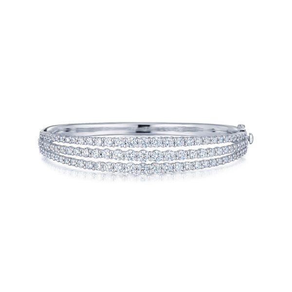 KWIAT Three Row Bangle with Diamonds in 18k White Gold B-19529-0-DIA-18KW Sale