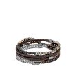 John Hardy Leather Wrap Bracelet, Smoky Quartz, Tiger Iron BMZS90470 Online now