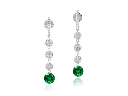 Emerald and Diamond Drop Earrings Sale