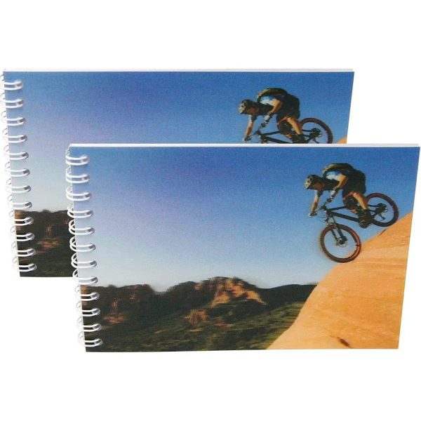 MOUNTAIN BIKER - Two (2) Notebooks with 3D Lenticular Covers - Unlined Pages - NEW on Sale