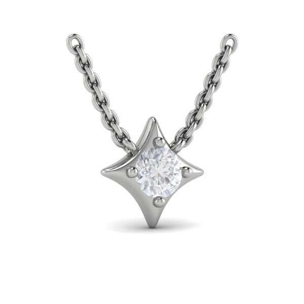 Vlora Estrella 14k White Gold and Diamond Necklace VP60224 Online Sale