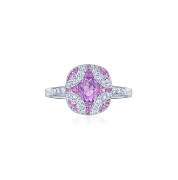 KWIAT Argyle Collection Amethyst and Diamond Ring R-28115-0-AMEDIA-18KW For Sale