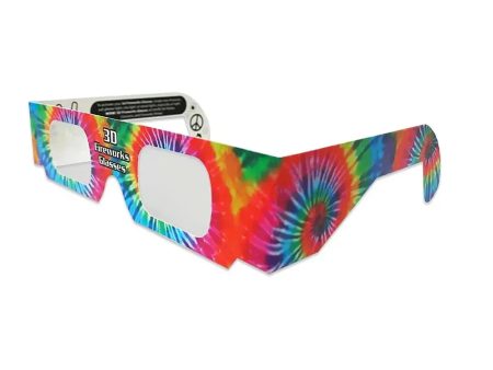 3D Fireworks Glasses - Tie Dye - Cardboard Prismatic Diffraction Glasses - NEW Sale