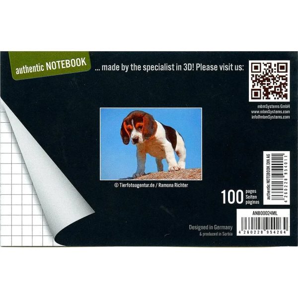 BEAGLE DOG - Two (2) Notebooks with 3D Lenticular Covers - Graph lined Pages - NEW Online