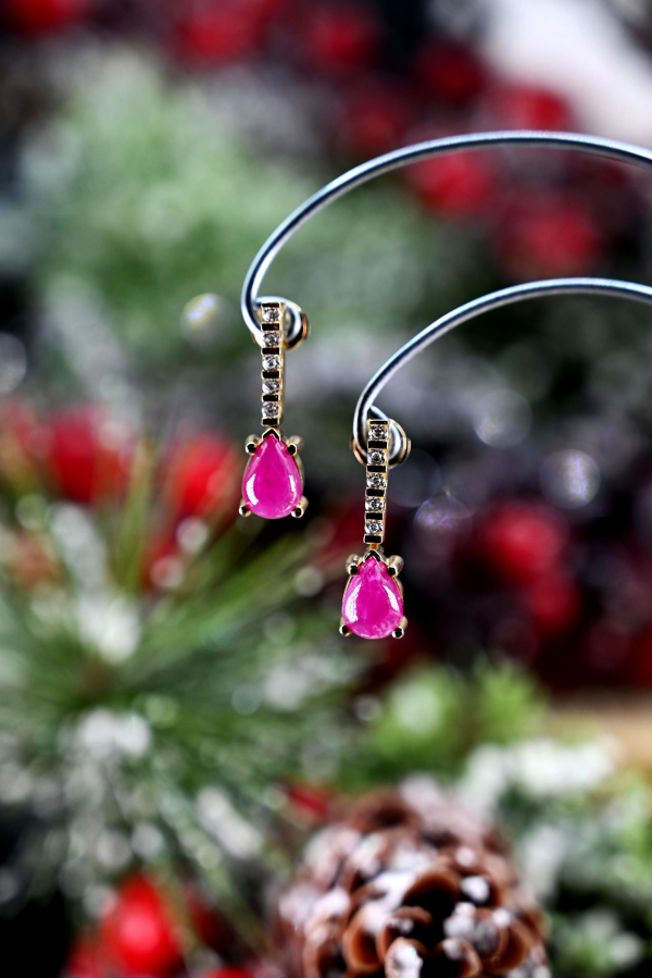 4.82CTW RUBY AND DIAMOND CUSTOM EARRINGS Hot on Sale