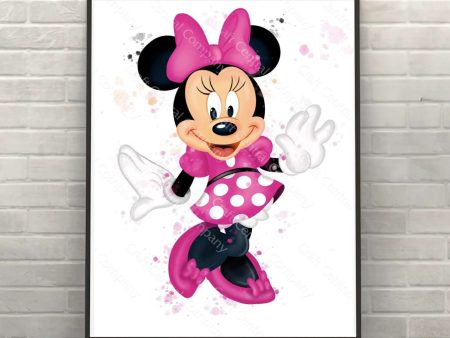 Minnie Mouse Poster Watercolor Poster Disney Poster Disneyland Poster Walt Disney World Wall Art Nursery Kids Bedroom Gift Online now