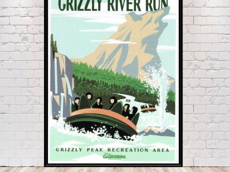 Grizzly River Run Poster Disney Poster California Adventure Poster Vintage Disneyland Attraction Posters Grizzly Peak Poster Wall Art Cheap