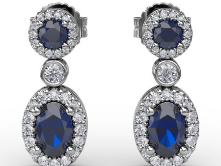 FANA Sapphire and Diamond Dangle Earrings ER1624S For Sale