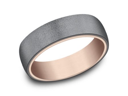 Benchmark 14k Rose Gold and Tantalum 6.5mm Band RIRCF9665034TA14KR10 For Sale