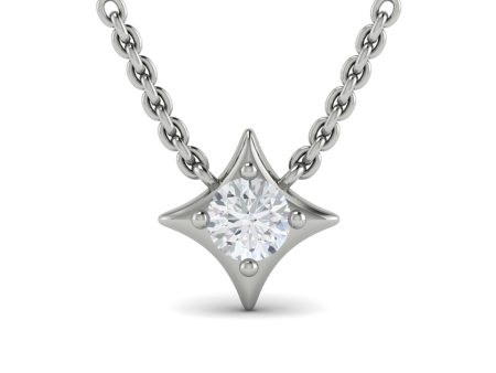 Vlora Estrella 14k White Gold and Diamond Necklace VP60224 Online Sale