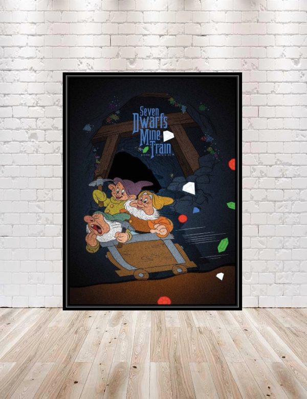 Seven Dwarf Mine Train Poster Vintage Disney Poster Disney Attraction Poster Magic Kingdom Poster Fantasyland poster Disney World Poster For Cheap