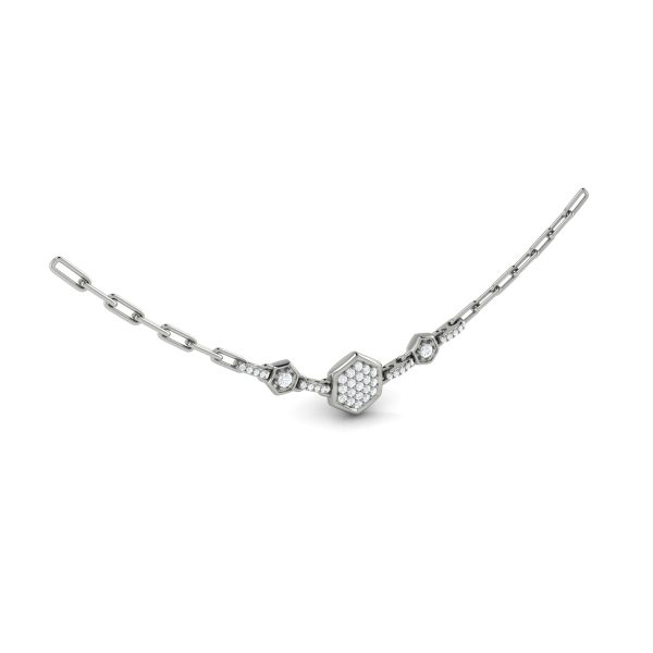 Vlora Serafina 14k White Gold and Diamond Necklace VN60285 Online Hot Sale