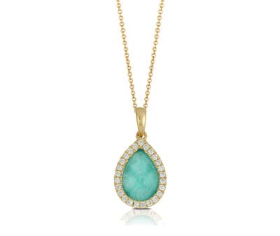 Doves Amazonite and Diamond Pendant P7106AZ For Cheap