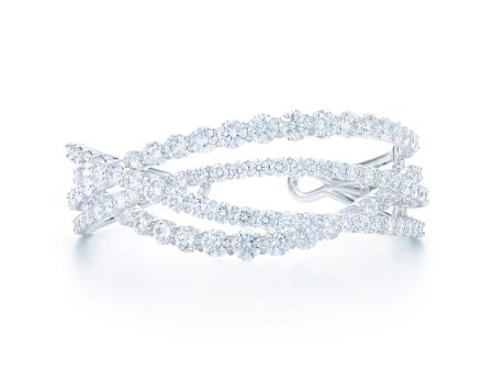 KWIAT Entwine 4-Row Cuff Bangle with Diamonds B-15615-0-DIA-18KW Fashion