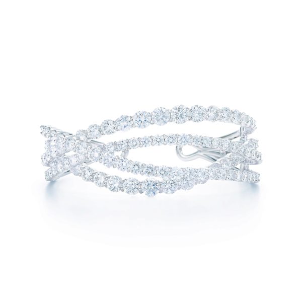 KWIAT Entwine 4-Row Cuff Bangle with Diamonds B-15615-0-DIA-18KW Fashion