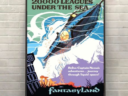 20,000 Leagues Under the Sea Poster Ride Attraction Poster Fantasyland Poster Disneyland Poster Disney World Poster  Vintage Disney Poster Online Hot Sale